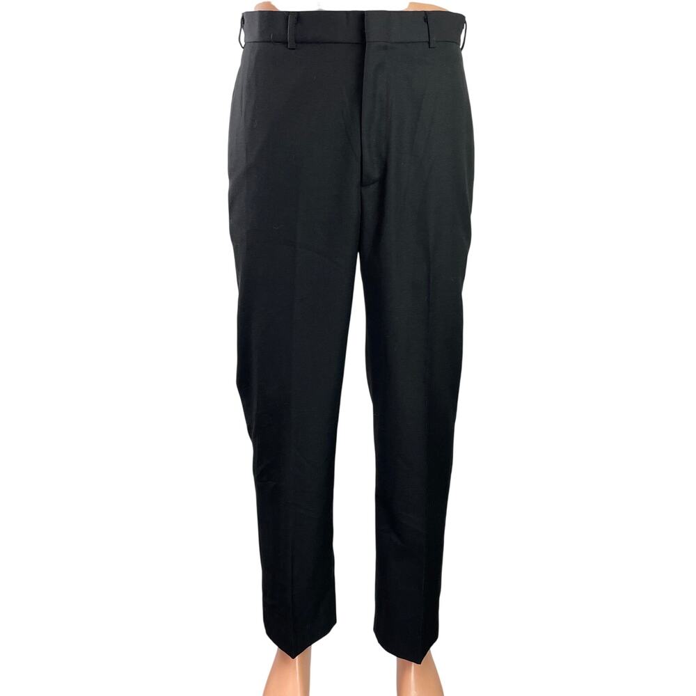 Patriot Men's Black Mid Rise Straight Leg Career Ankle Trousers Pants Size 32